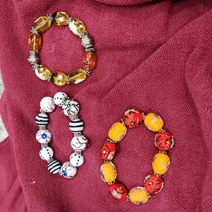 3 Halloween Stretch Bead Bracelets!